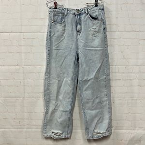 Super Baggy High Rise Light Wash Jeans Size L